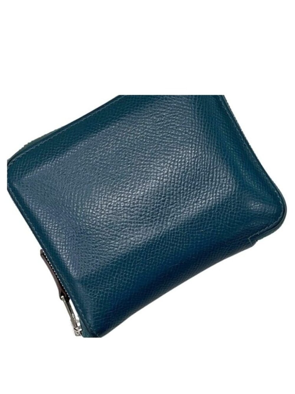 Hermes Coin Purse Azap Silk'in Compact Leather Silk Blue